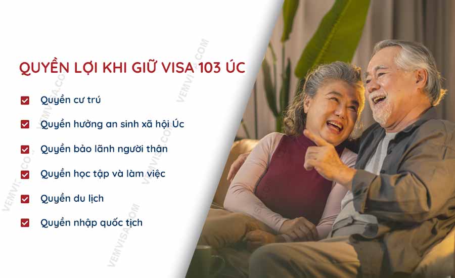 Quyền lợi khi xin được visa 103 Úc