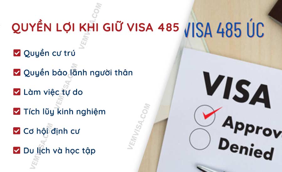 Quyền lợi visa 485 Úc