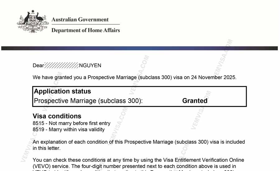Điều kiện xin visa 300 Úc
