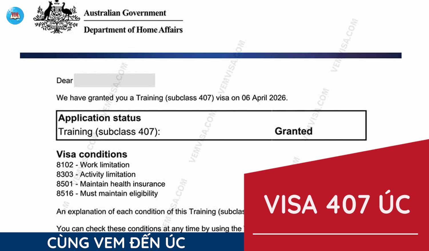 Visa 407 Úc