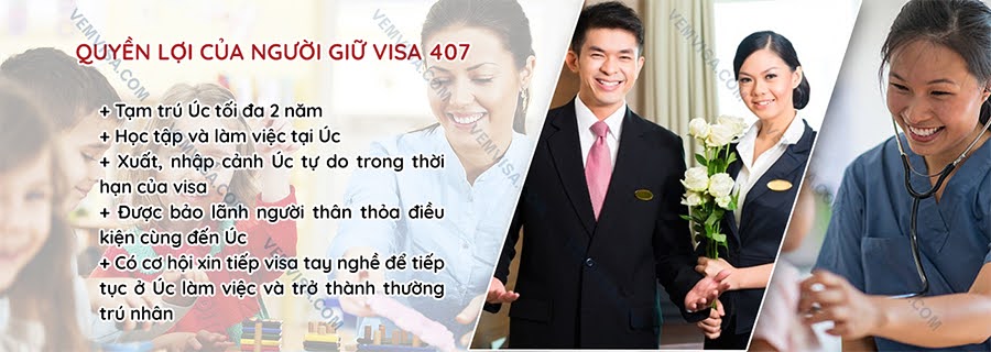 Quyền lợi của người giữ visa 407 Australia