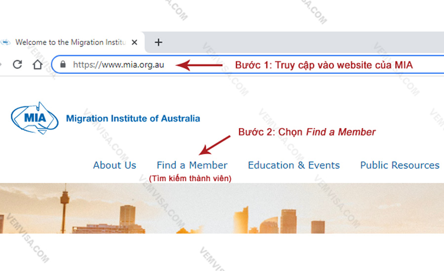 Tra cứu thành viên MIA bước 2 chọn thẻ Find a Member