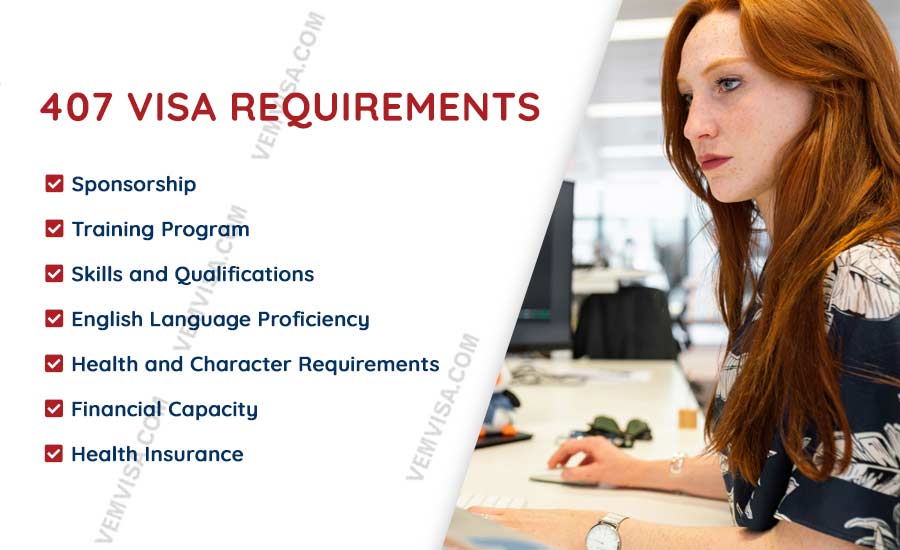 Checklist showing requirements for the Australian 407 Training visa