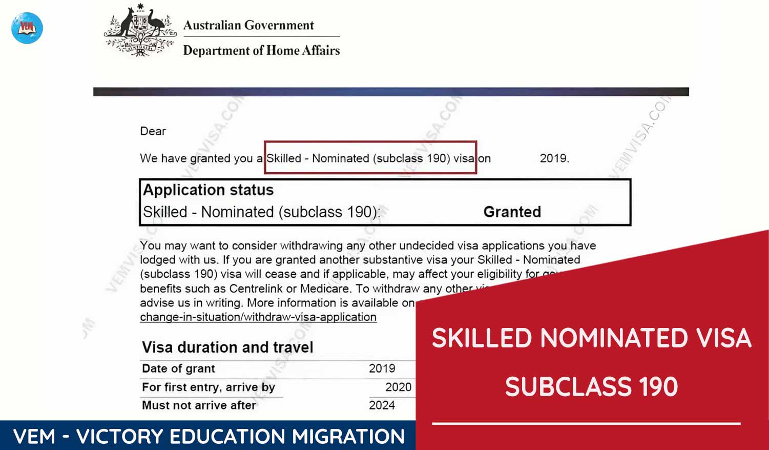 190 visa australia