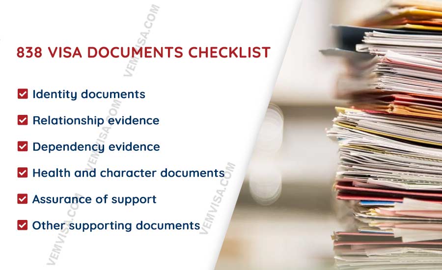 required documents to apply for a subclass 838