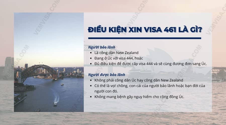 điều kiện xin visa 461 australia
