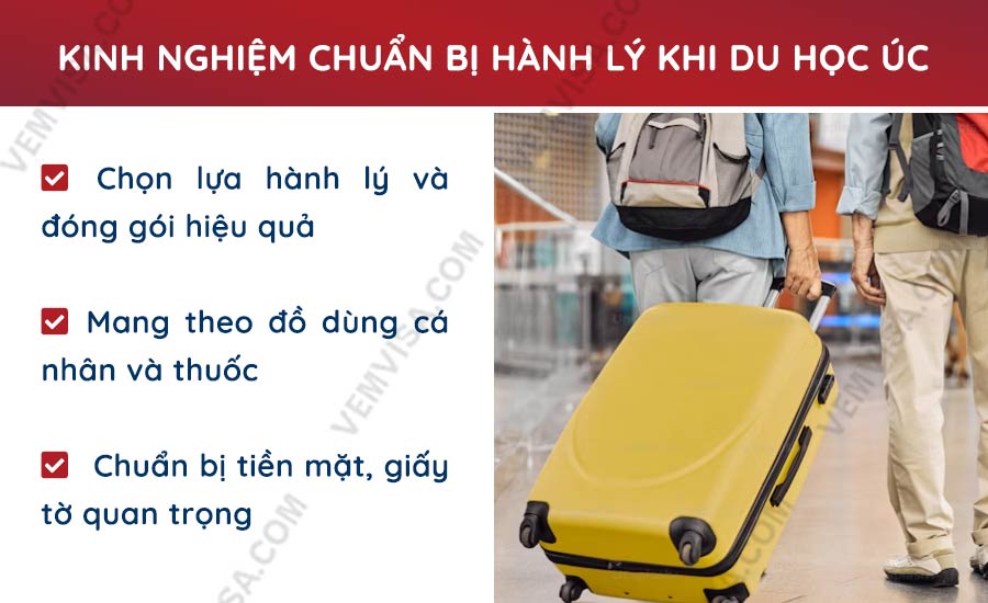 Kinh nghiệm chuẩn bị hành lý khi du học Úc