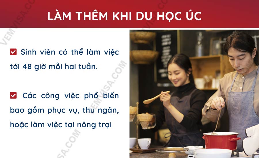 Làm thêm khi du học Úc