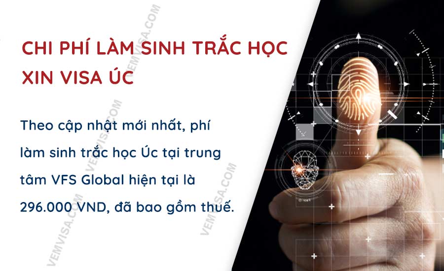 Chi phí làm sinh trắc học xin visa Úc