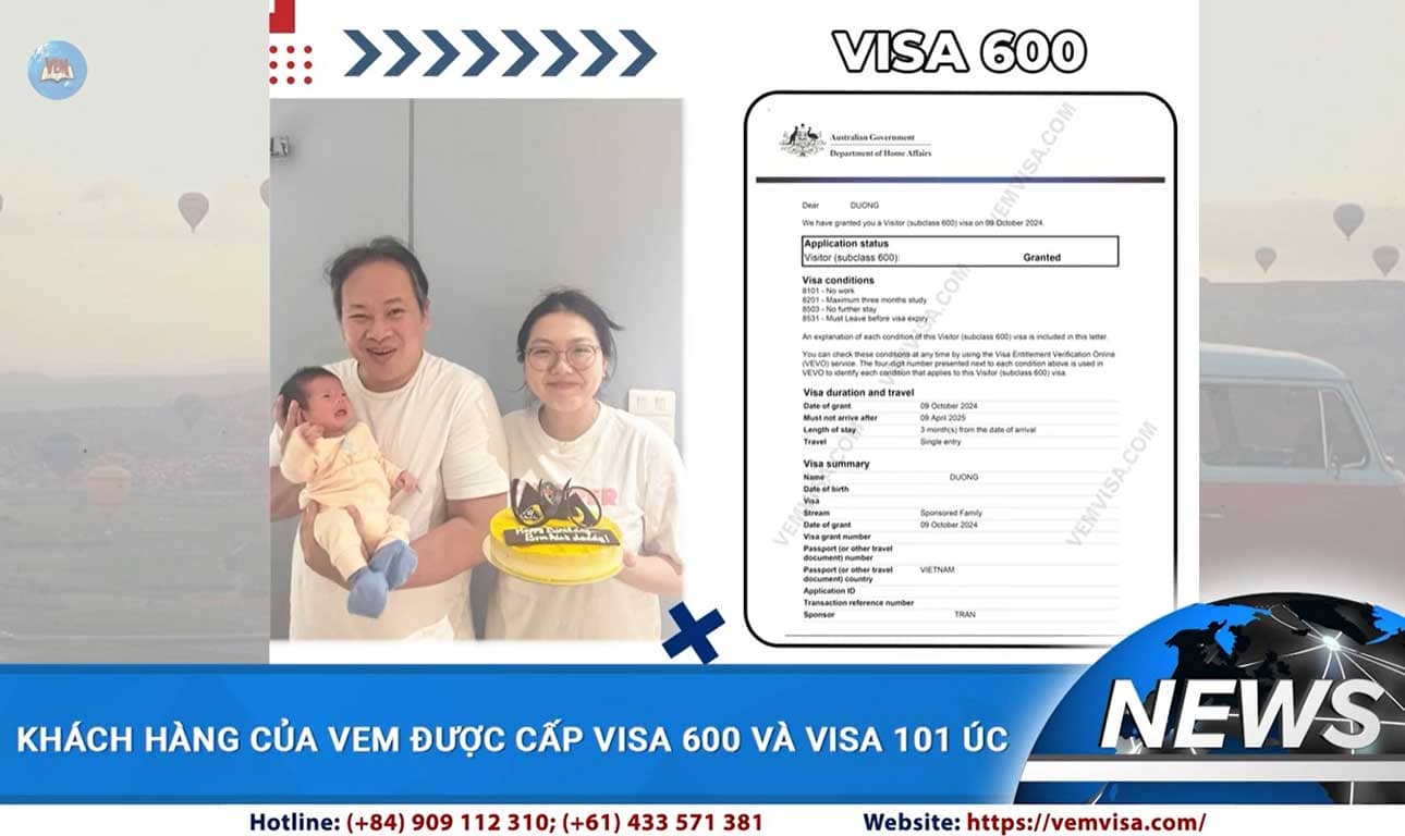 khach hang cua vem duoc cap visa 600 va visa 101 uc