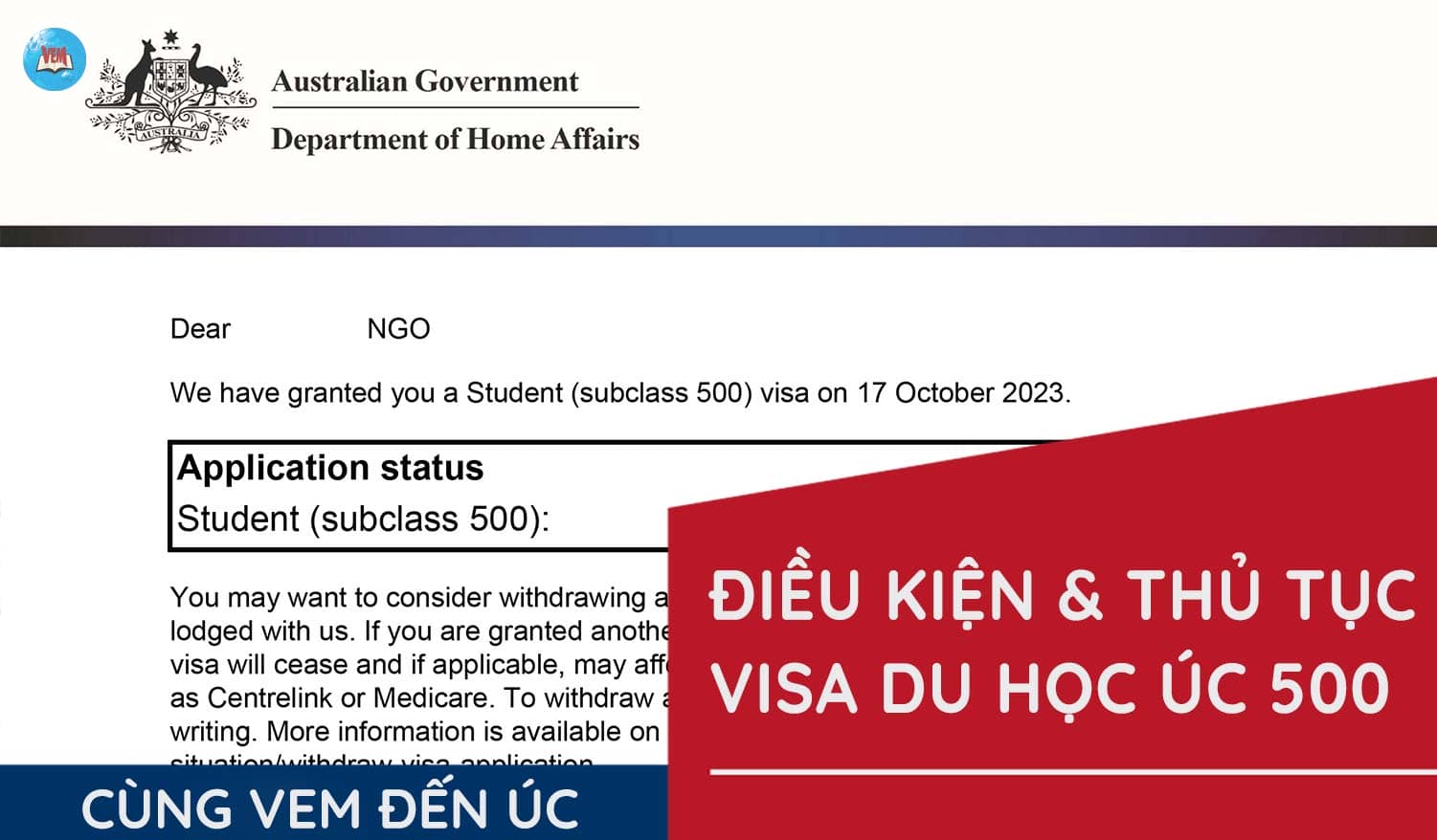 Visa du học Úc subclass 500 – năm 2025