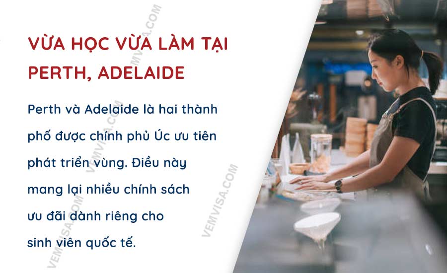 Vừa học vừa làm tại Perth, Adelaide