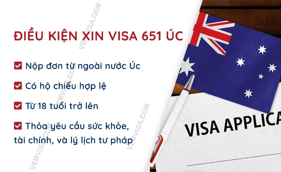 Điều kiện xin visa 651 Úc