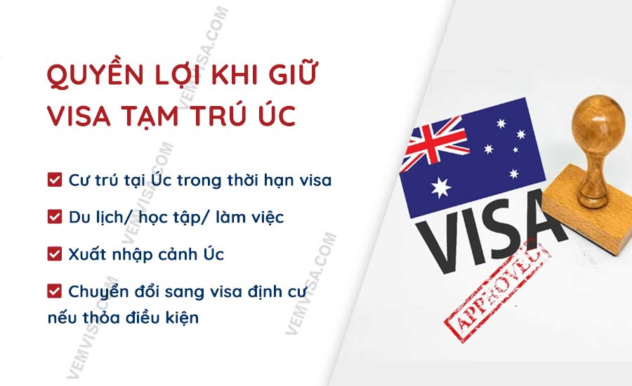 Quyền lợi khi giữ visa tạm trú Úc