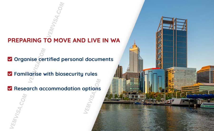 preparing to move and live in wa