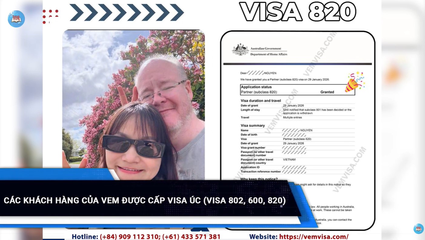 khach hang cua vem duoc cap visa uc