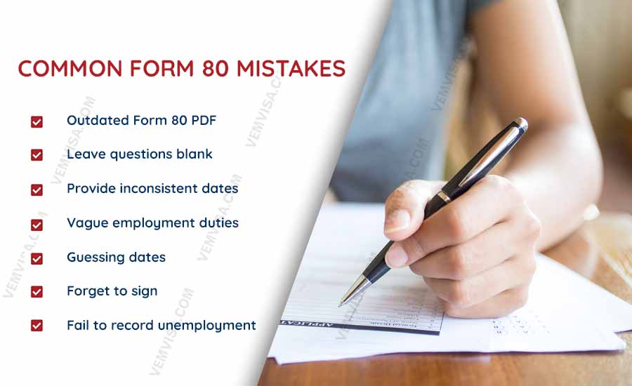 Common mistakes to avoid when completing Form 80 for an Australian visa
