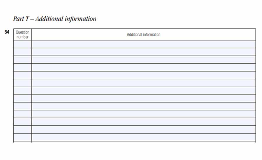 Using Part T for additional information in Australian visa Form 80
