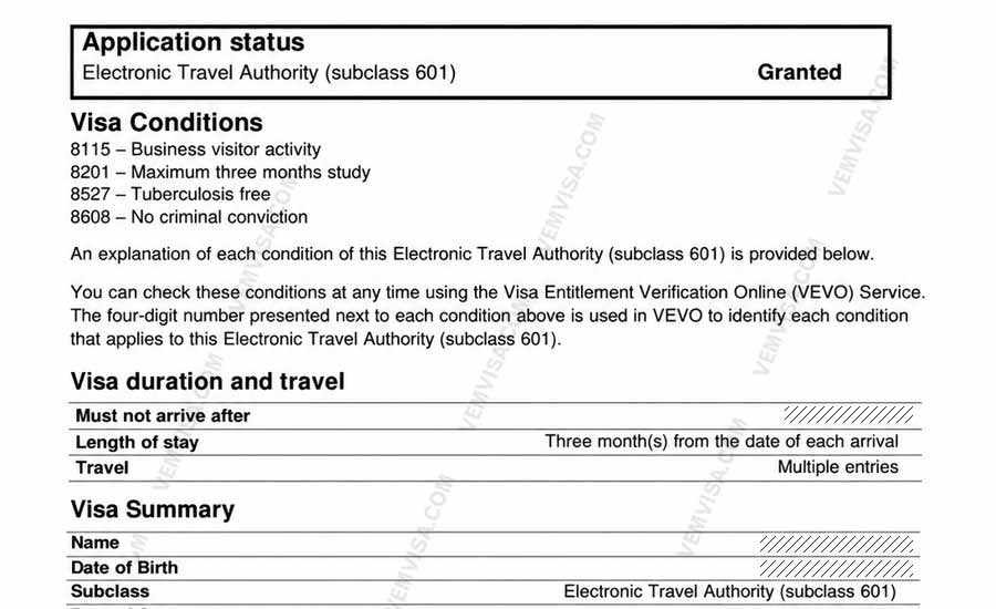 australian 601 visa australian 601 visa