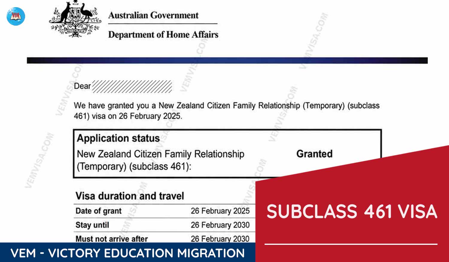 avt 461 visa