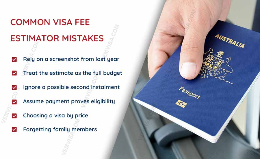 Common visa fee estimator mistakes