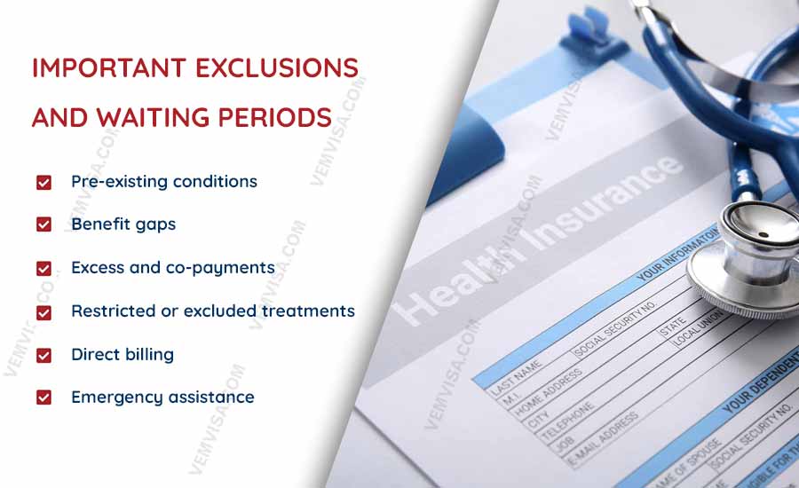 important exclusions and waiting periods important exclusions and waiting periods