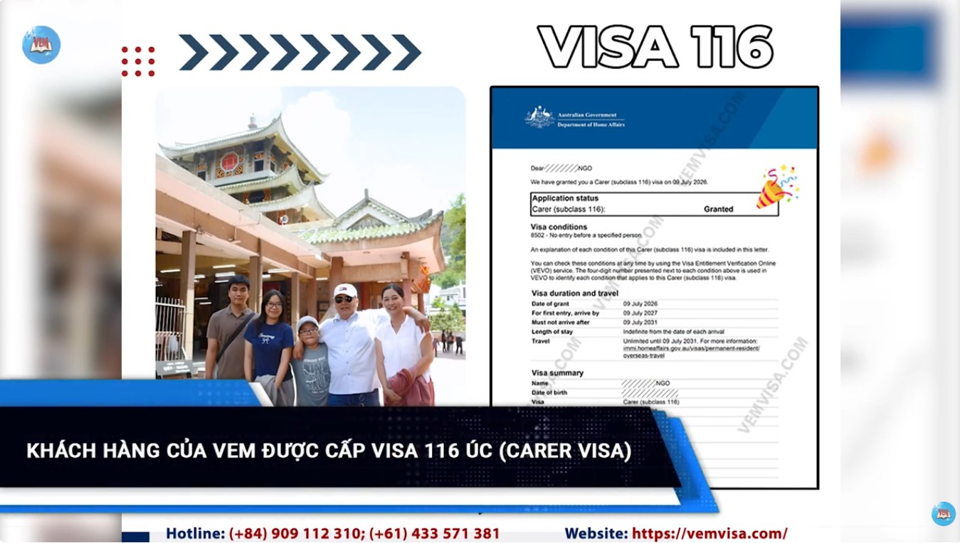 khach hang cua vem duoc cap visa 116 uc carer visa khach hang cua vem duoc cap visa 116 uc carer visa