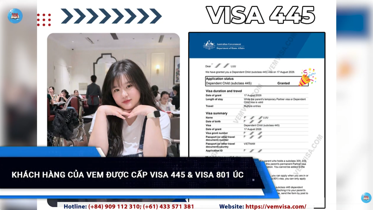 khach hang cua vem duoc cap visa 445 visa 801 uc